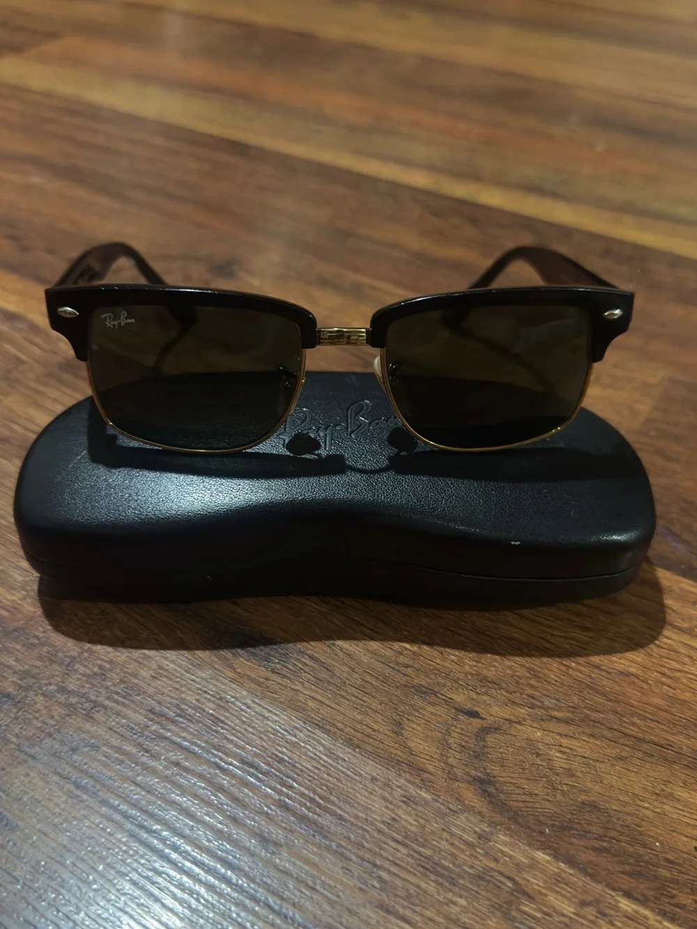 Ray-Ban Clubmaster Black and Gold Sunglasses